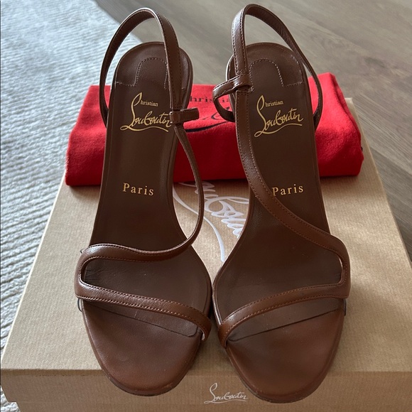 Christian Louboutin Brown Heeled Sandals - 38.5 - Picture 1 of 8